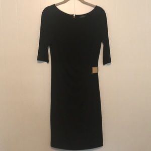 4P TAHARI Arthur S Levine Black Dress with Gold